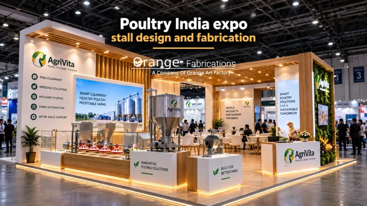 Poultry India expo stall design and fabrication at HITEX Hyderabad