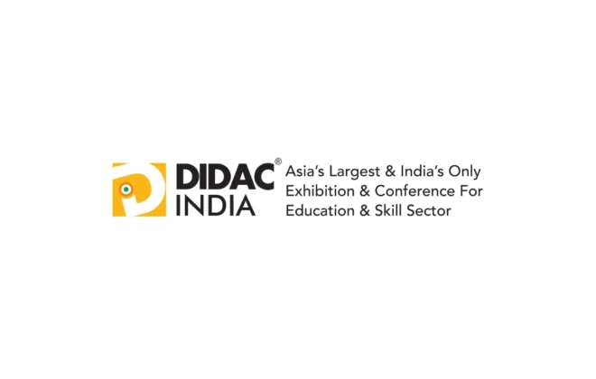 DIDAC India stall design and fabrication with interactive smart classroom mockup and VIP conference lounge at BIEC Bengaluru